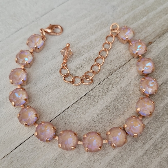 Austrian Crystal Tennis Bracelet in Rose Gold - Picture 3 of 8